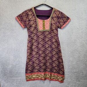 Embroidered Floral Dress Purple Gold No Tags Check Sizes in Pictures‎ Bohemian